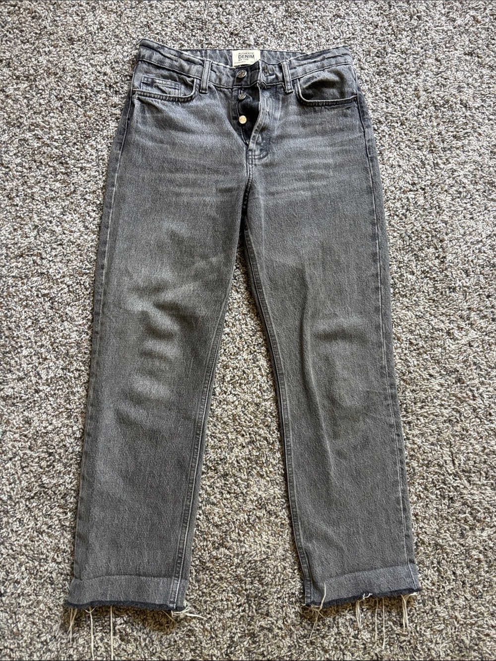 Zara Women's Gray Wide-Leg Jeans